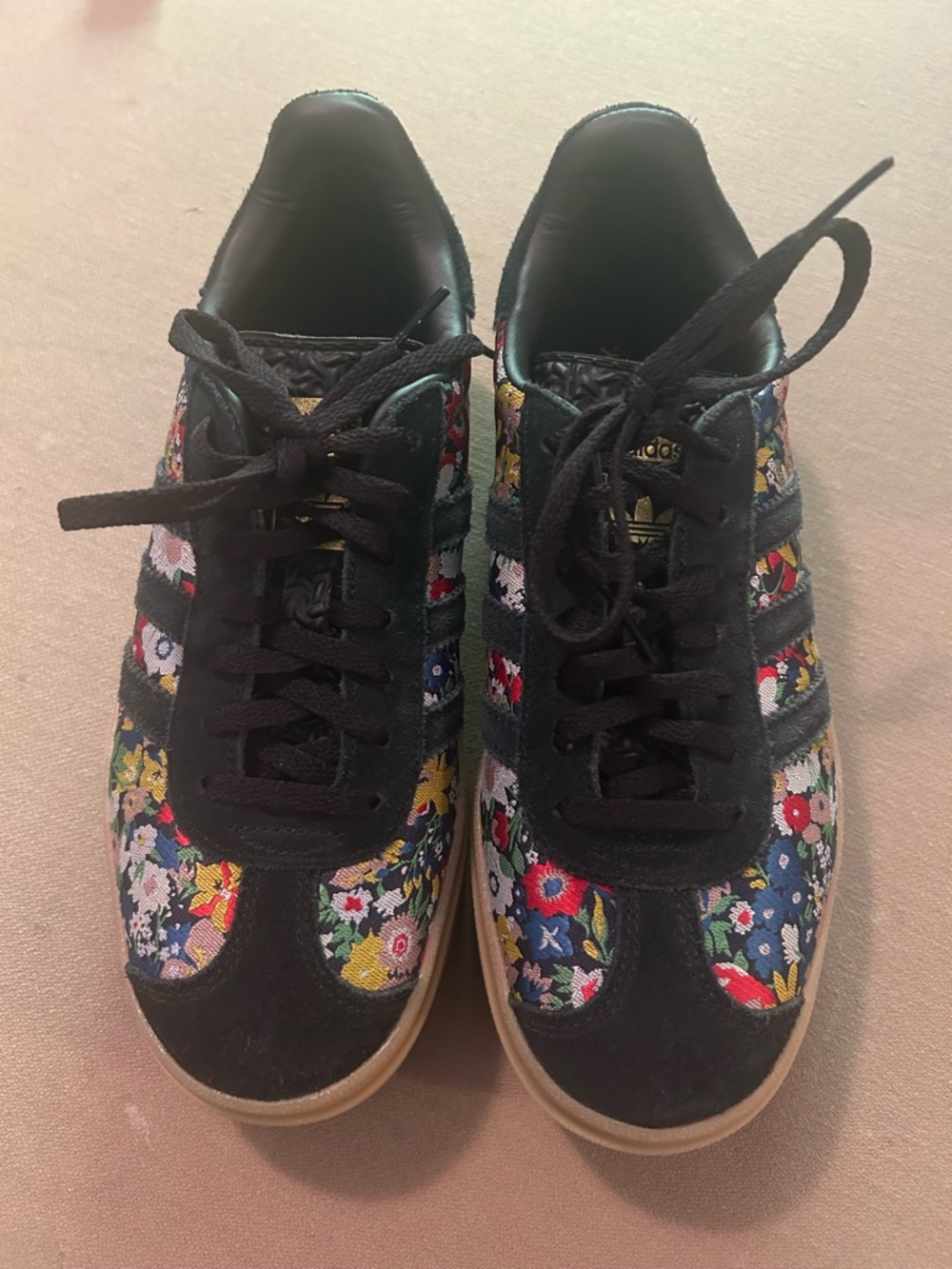 adidas Women's Black Floral Pattern Sneakers